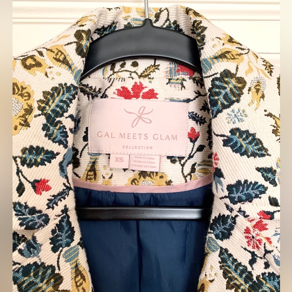 Gal Meets Glam Sabrina Floral Jacquard Coat Size XS - Picture 5 of 9